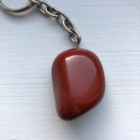 Boho chic maroon / burgundy stone keychain - Picture 2 of 7